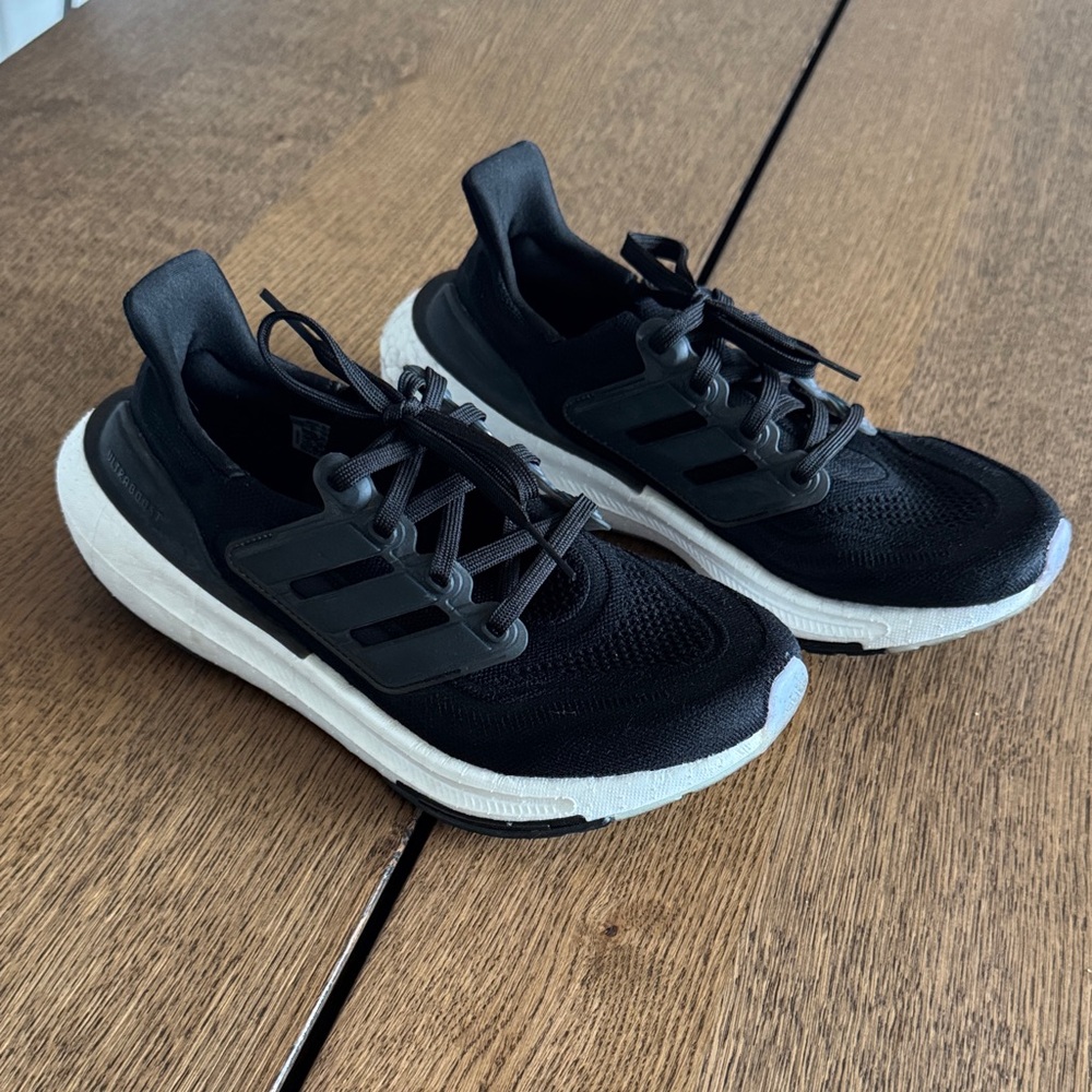 Women’s Adidas Ultraboost Black and White Running Shoes